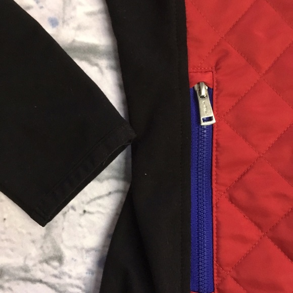 L-RL Ralph Lauren Active Red Quilted Black Stretch - Picture 4 of 8
